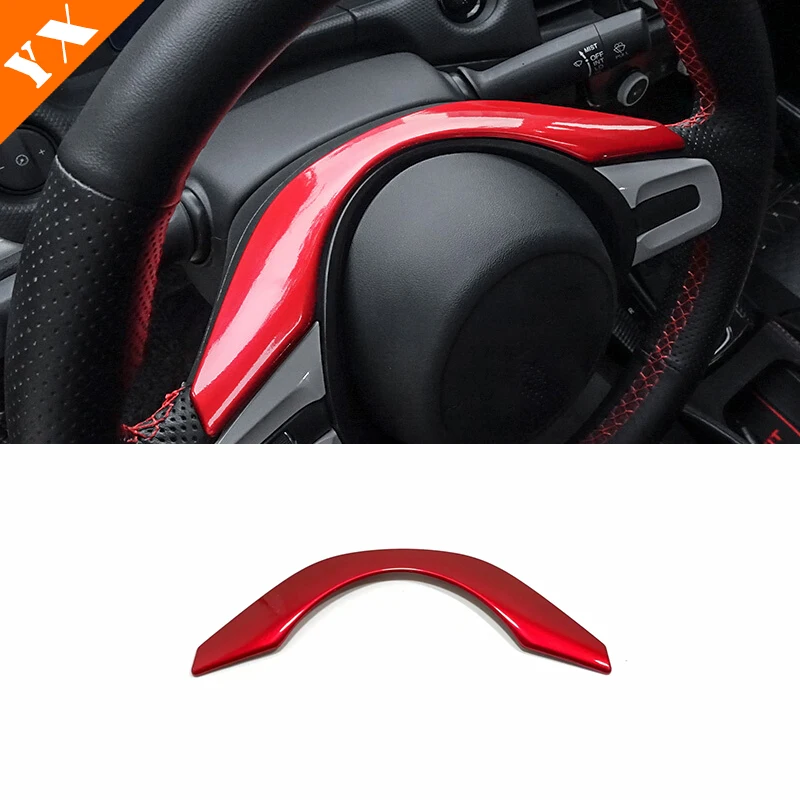 for Honda HRV HR-V Vezel accessories 2021 2022 Car Steering Wheel Frame Decoration Sticker Cover Matte Carbon Red Look Trim