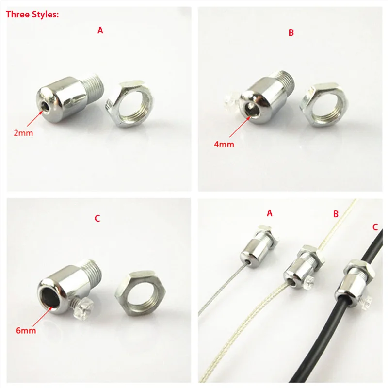 30PCS 2/4/6mm Steel Wire Rope Fixator,M10 Tooth Metal Buckle,Material Iron /Copper Lighting Accessories