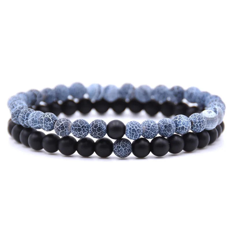 2PCS/Set Classic 6mm Natural Stone Beads Bracelet Men&Women Popular DIY Trendy Jewelry Creative Bracelet 2024