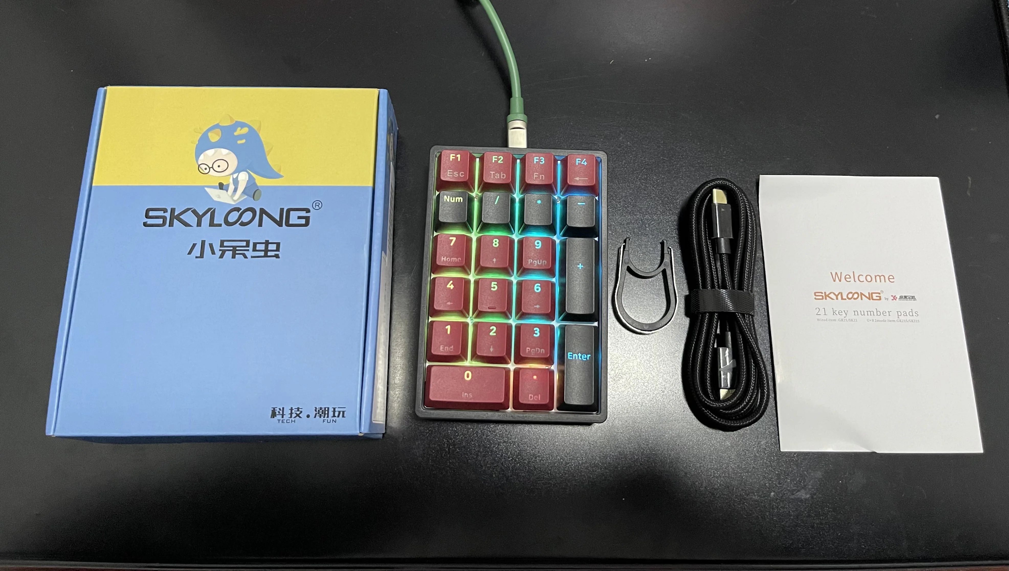 Imagem -04 - Skyloong Sk21s Gk21s Gk21 Sk21 Bluetooth 5.1 Quente Swappable Numpad Pbt Keycaps Rgb Retroiluminado Tipo-c Totalmente Programável Gateron