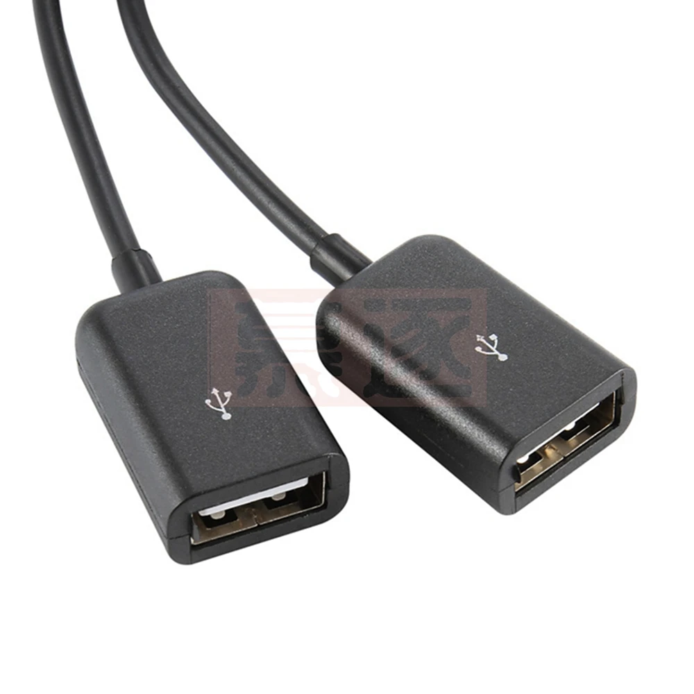 Schwarz USB 2,0 Dual Ports Hub Kabel Bus power Für Laptop Macbook Notebook PC & Maus & Flash Disk
