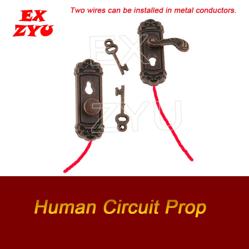 Human Circuit Prop Real Life Escape Room Game Hold Hands to Open 12V Magnet Lock in Chamber Room