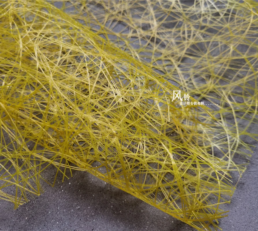 Hollowed Mesh Fabric Yellow Irregular Bird\'s Nest Texture DIY Handicraft Flower Props Decor Creative Clothes Designer Fabric