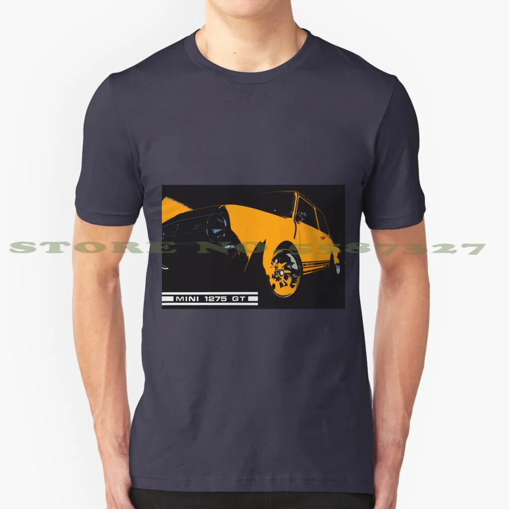 The Orange And Grey 100% Pure Cotton T-Shirt Car Classic British Orange Grey Colour Color Austin Mini