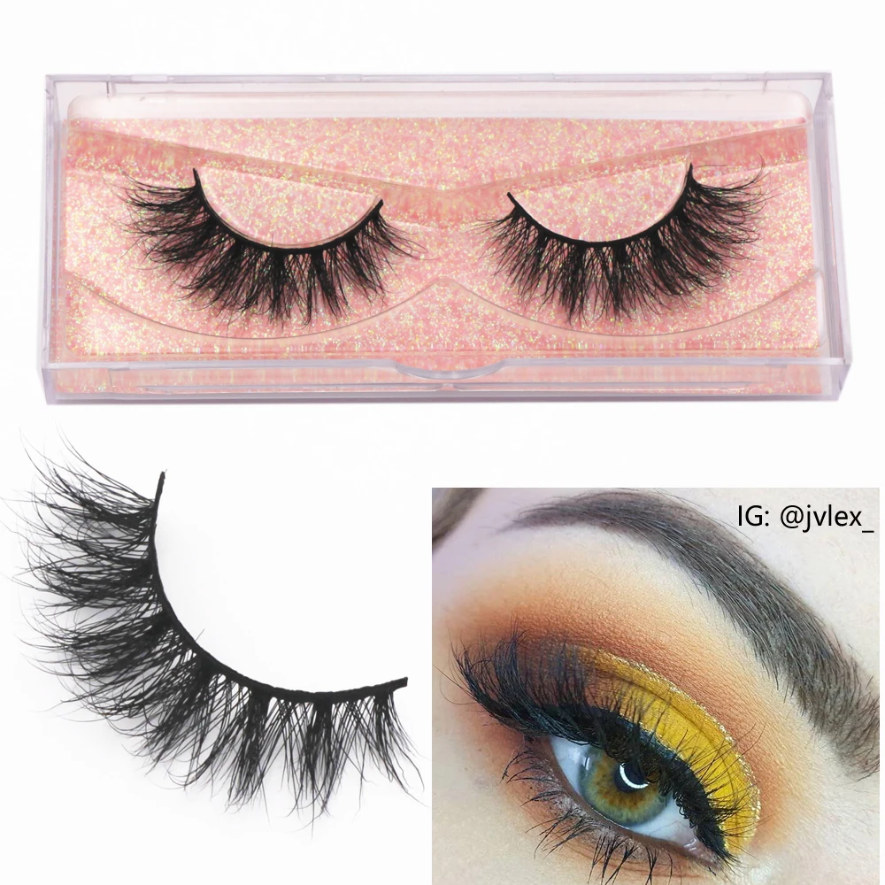 ขนตา 3D Mink Lash 100% โหดร้ายฟรีHandmadeเต็มStirp Lashes Fluffy WispyขนตาปลอมยาวDramatic Faux cils