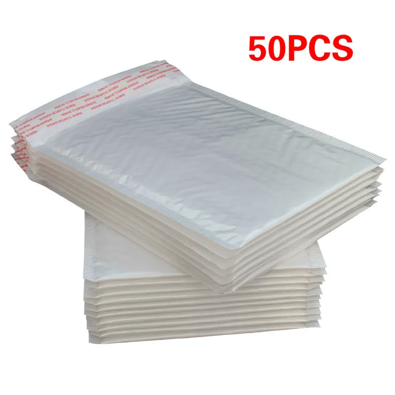 50 sztuk biała piana torebka kopertówka różne specyfikacje Mailers wyściełana wysyłka koperta z bańką torebka wysyłkowa gorąca sprzedaż 11*13cm
