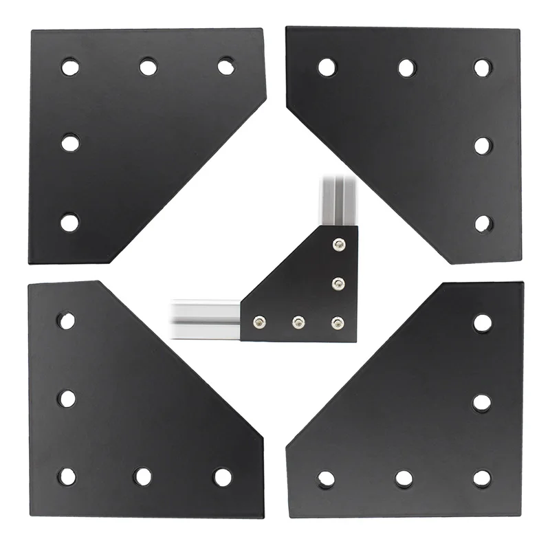 

4 PCS Joint Plate, Surface Anodic Oxidation L/T Shape Corner Bracket Plate Outside Joining Plate for 40 Series Aluminum Profile