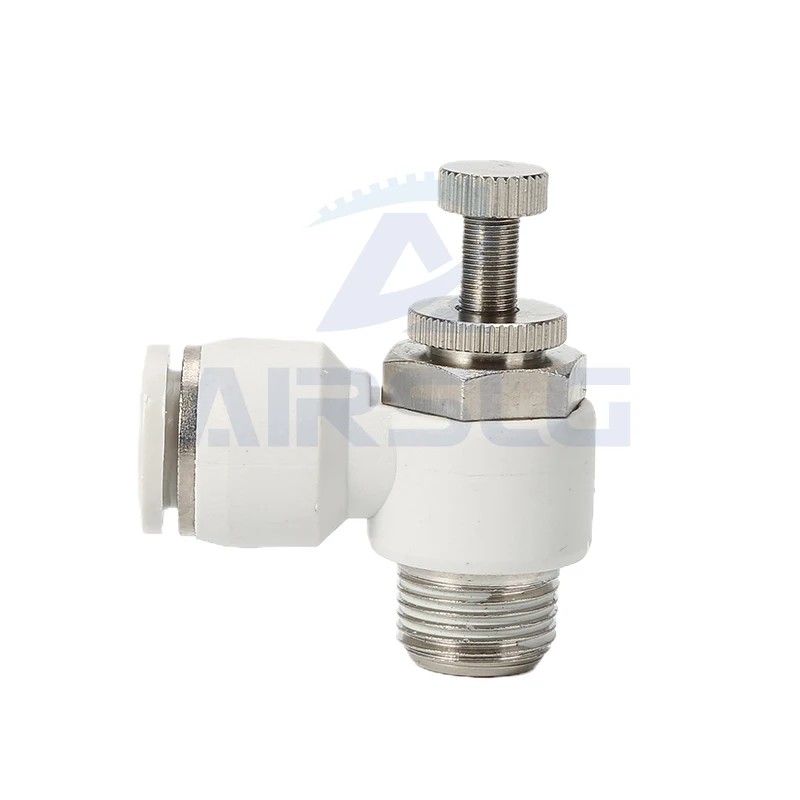 10pcs Plastic Air Pipe Pneumatic Speed Control Valve Fitting Throttle Valve Connector SL4/6/8/10/12-m5-01-02-03-04