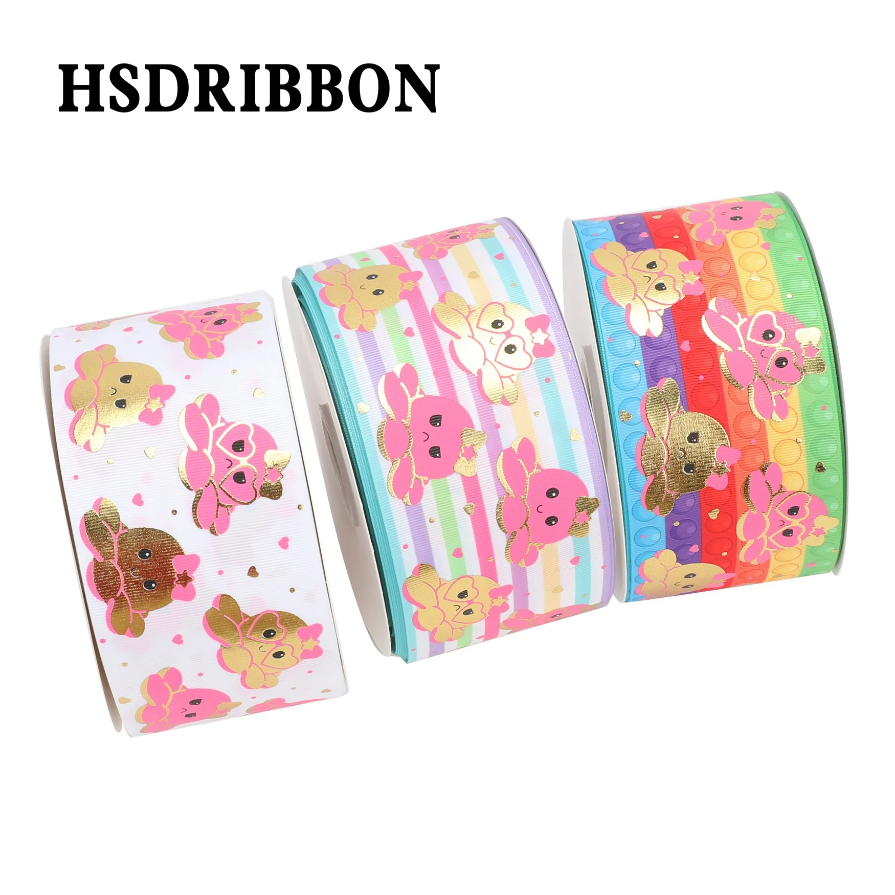 HSDRibbon 75mm 3inch hsd-design custom octopus hologram Pattern on Grosgrain Ribbon