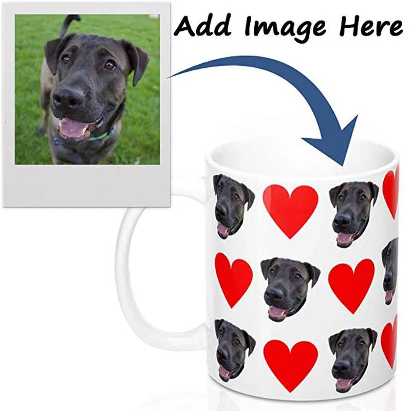 Personalized Dog Poto Mug Custom Pet Printed Coffee Mugs - Perfect Gift Idea Funny Dog Puppy Customizable Coffee Cup for Birthda