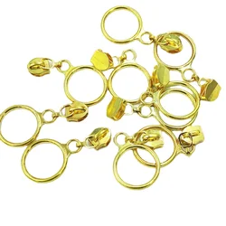 Golden Silver Colored 50/100pcs 5# Nylon Circle Zipper Puller Clothing Accessories Zinc Alloy luggage And Home Textile Puller