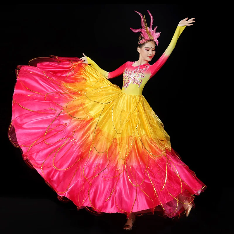 Fairy Flamenco Dress Women Performance Costume Opening Dance Outfit Classical Dancewear Long Dress Designer Clothes DL8062