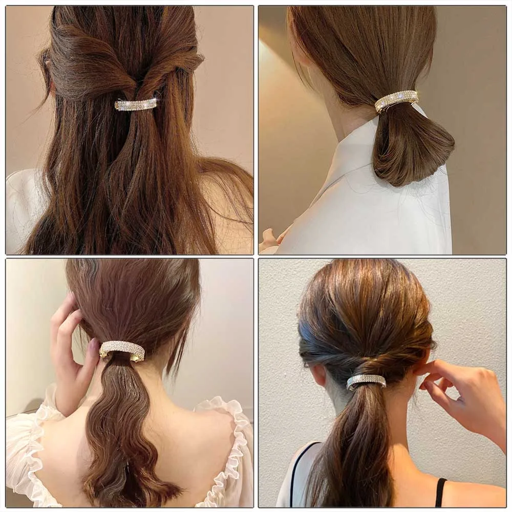 Haimeikang moda meninas de metal strass grampos de cabelo para cabelo feminino barrettes de rabo de cavalo grampo de cabelo pérola acessórios de
