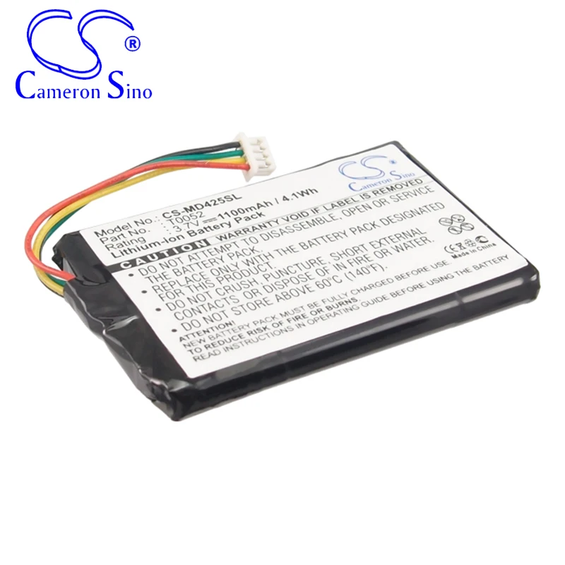 CameronSino Battery for Medion GoPal P4425 GoPal P4225 P4225 M5 P4425 fits Medion T0052 GPS,Navigator battery 1100mAh 3.70V