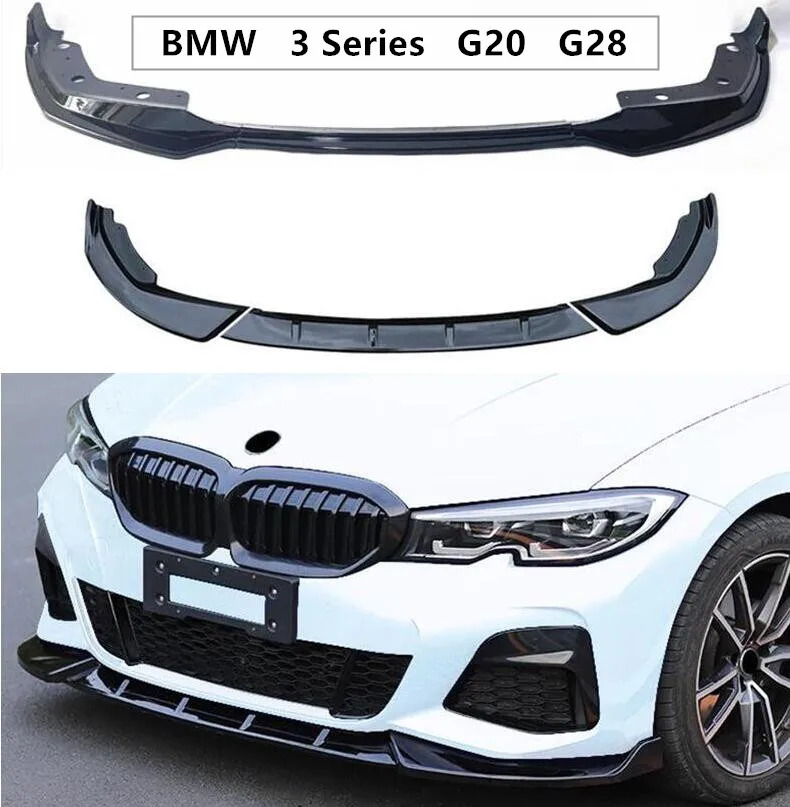 

Front Lip Spoilers For BMW 3 Series G20 G28 2019 2020 2021 2022 High Quality PP Black & Carbon Fiber Grain Bumper Diffuser