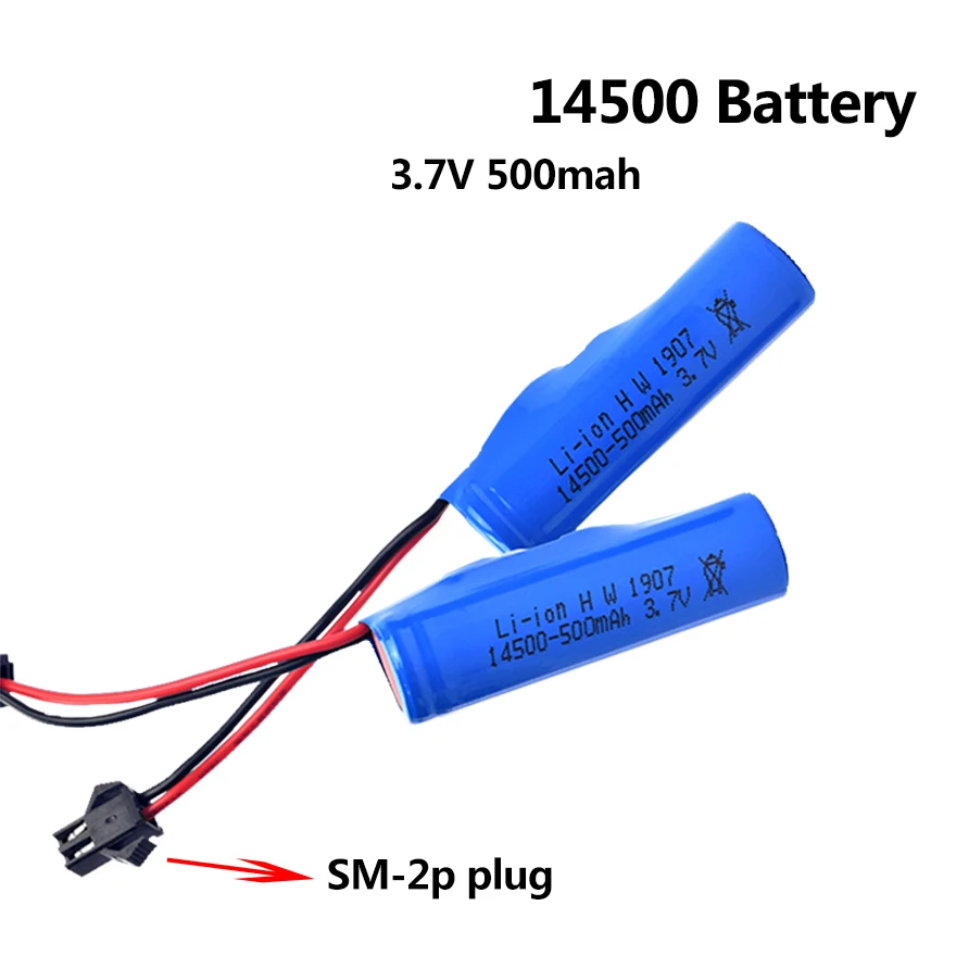 14500 Li-ion Battery For C2 D828 3.7V 500mah Rechargeable Battery for JJRC Stunt Dump Car Boat Tank Truck Replace Toy Accessory