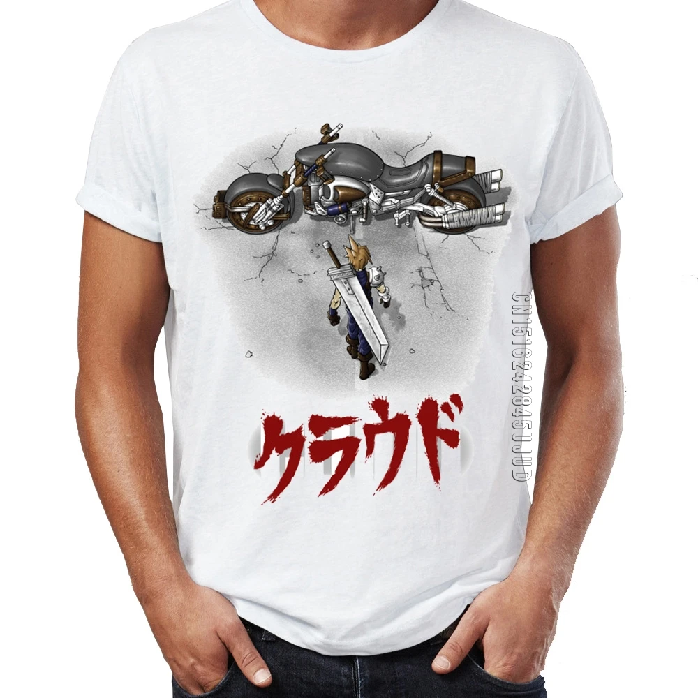 Men's T Shirt Cloud Final Fantasy Akira Mashup Artsy Awesome Artwork T-shirts Homme Graphic Tops & Tees O-Neck Camiseta