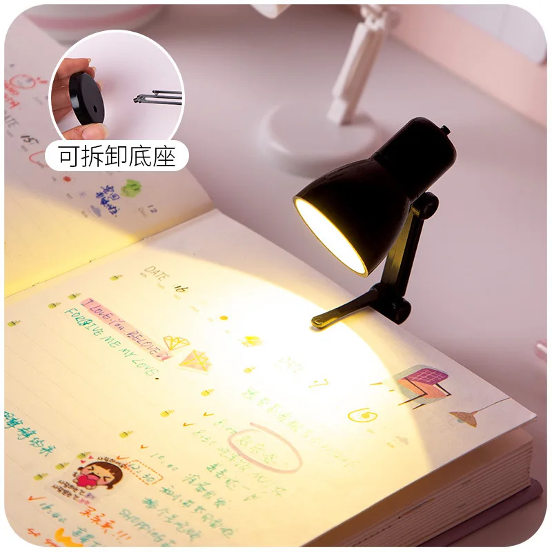 New Exotic Creative Small Book Lamp Bedroom Small Night Light Mini Fold-able Book Clip Lamp Warm Light Eye Protection Table Lamp