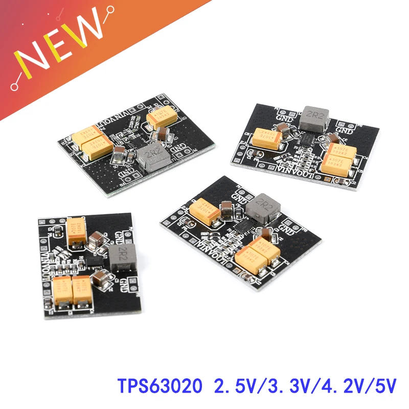 TPS63020 Automatic Buck-boost Step up Down Power Supply Module 2.5V 3.3V 4.2V 5V Lithium Battery Low Ripple Voltage Converter