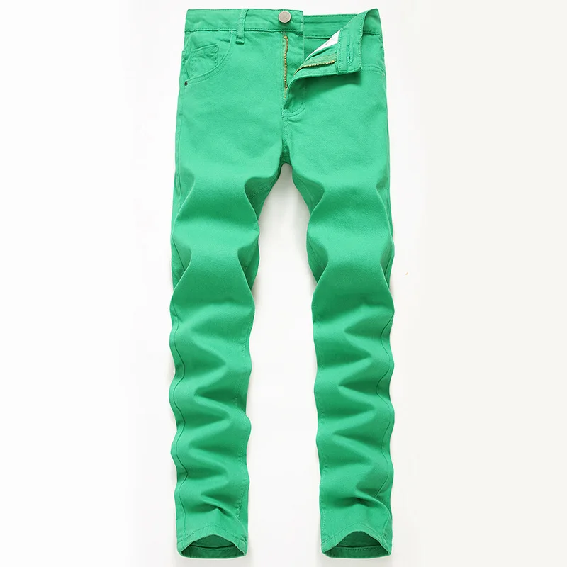 

New Men's Skinny Casual Jeans Pants Slim Fit Stretch Denim Trousers For Male Size Solid Color