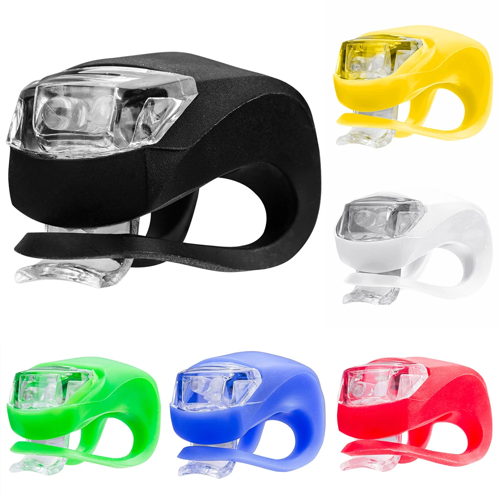 LED Bicycle Front Light Head Front Rear Wheel Bike Light Waterproof Silicone MTB Cycling Headlight Tail Warning Lights Bike Lamp 