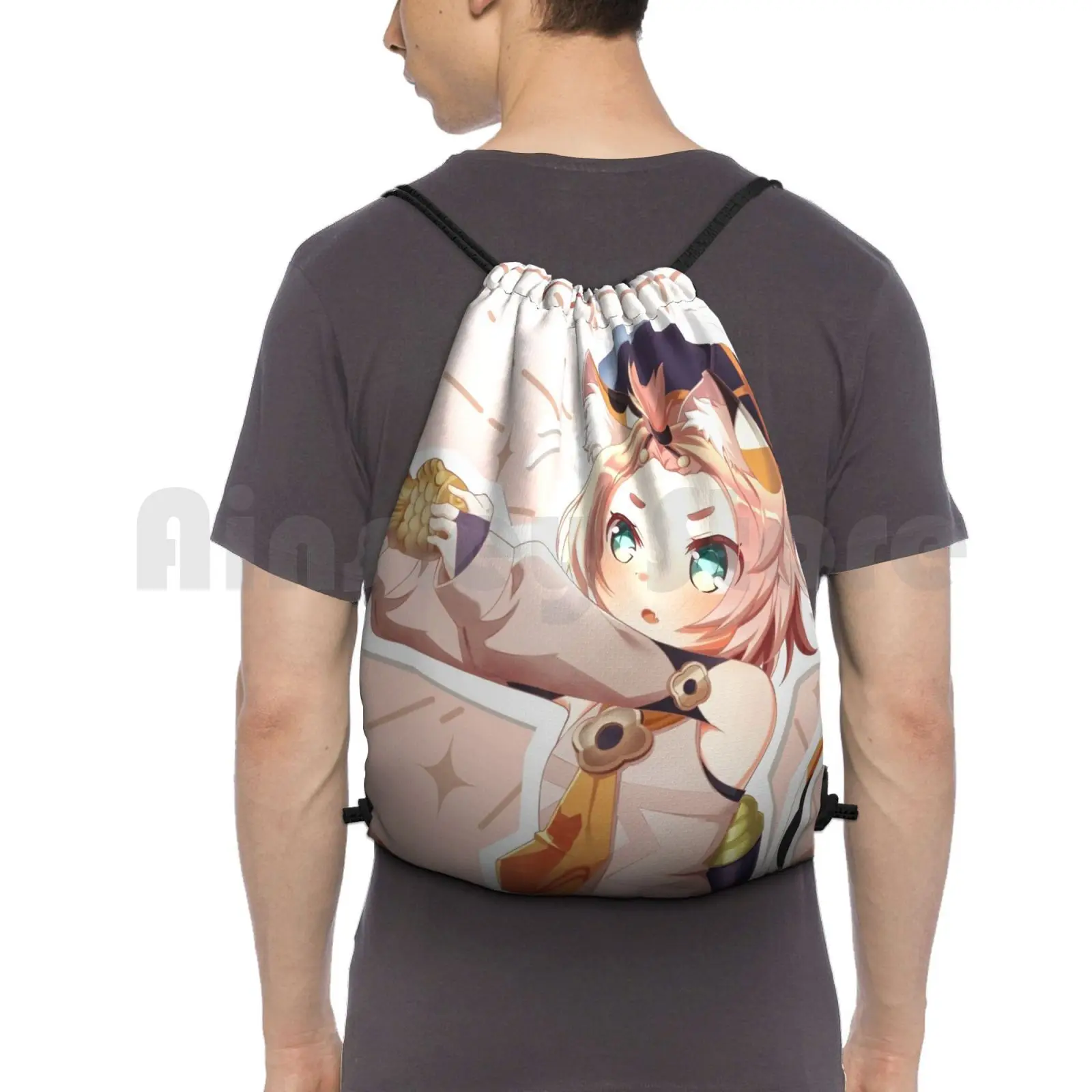 

Рюкзак Diona, сумка на шнурке, сумка для верховой езды, скалолазания, спортивная сумка Diona Genshin Impact Cat Nekko Girls Anime