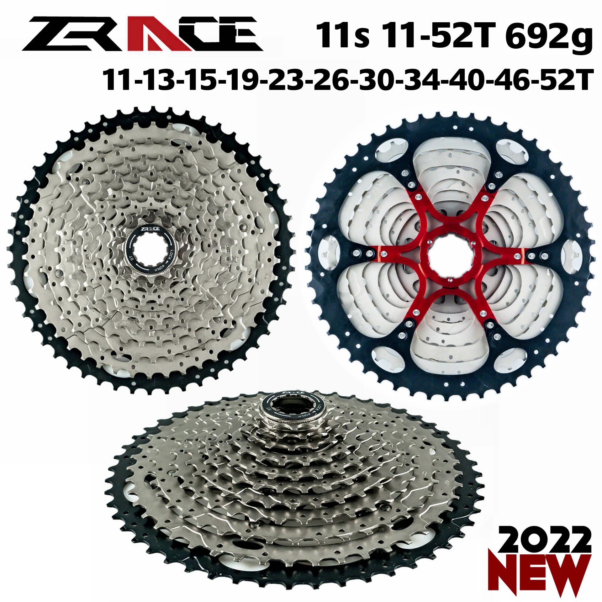 ZRACE Bicycle Cassette 11 Speed MTB bike freewheel 11-46T / 11-50T / 11-52T Aluminum alloy bracket, Free a adapter