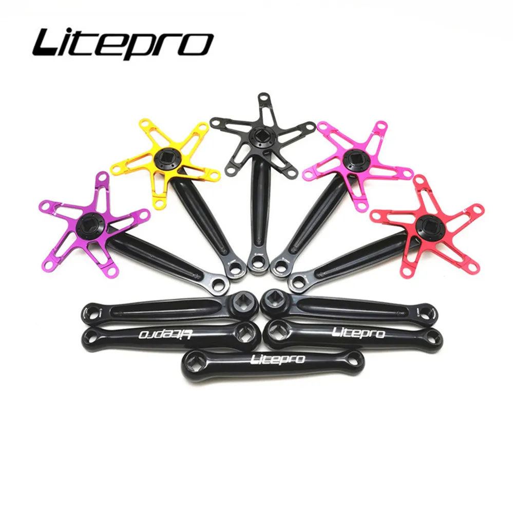 

Litepro For Fnhon Brompton Bicycle 170mm Square Hole Crank Folding Bike Ultralight Crankset 130BCD Hollow Chainwheel Chainring