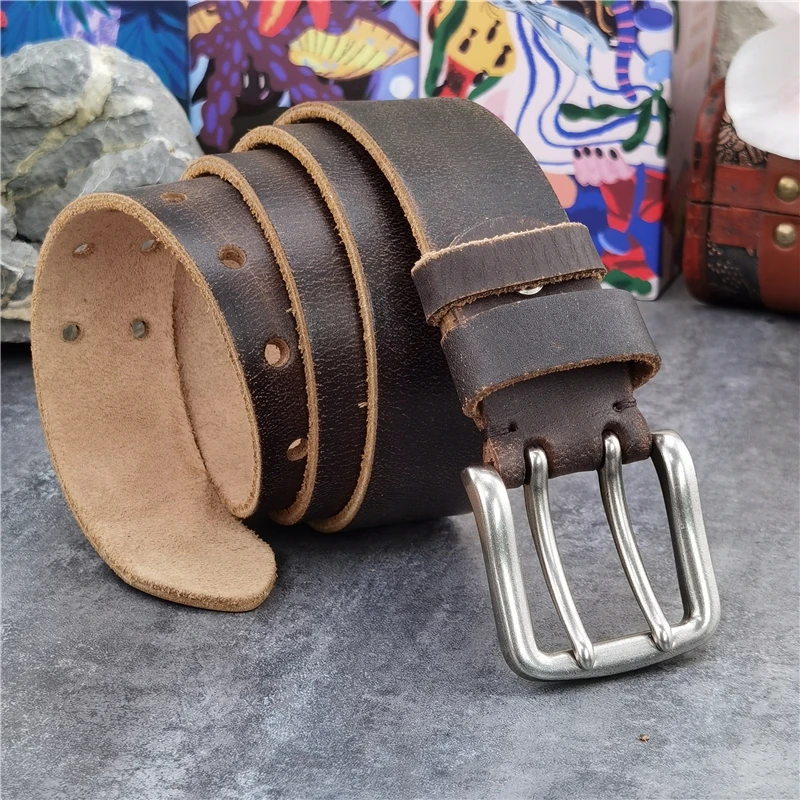 

Men's Belt 38MM Double Pin Metal Belt Buckle Leather Belt Men Jeans Wide Belt For Men Ceinture Cowboy Belt Men MBT0028