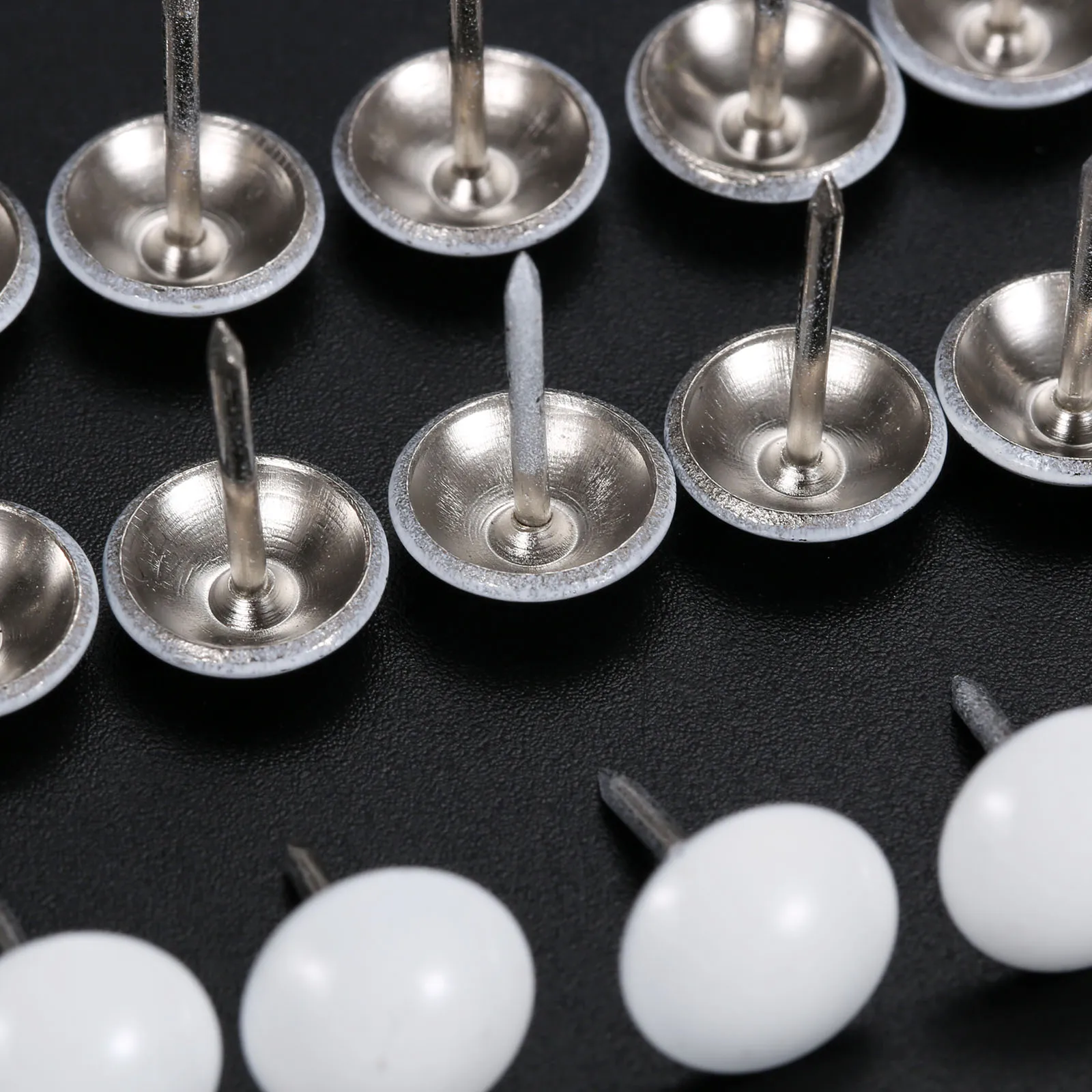 50Pcs White Metal Upholstery Nail,Antique Jewelry Case Box Sofa Decorative Tack Stud Pushpin Modern Furniture Nails 11*17mm