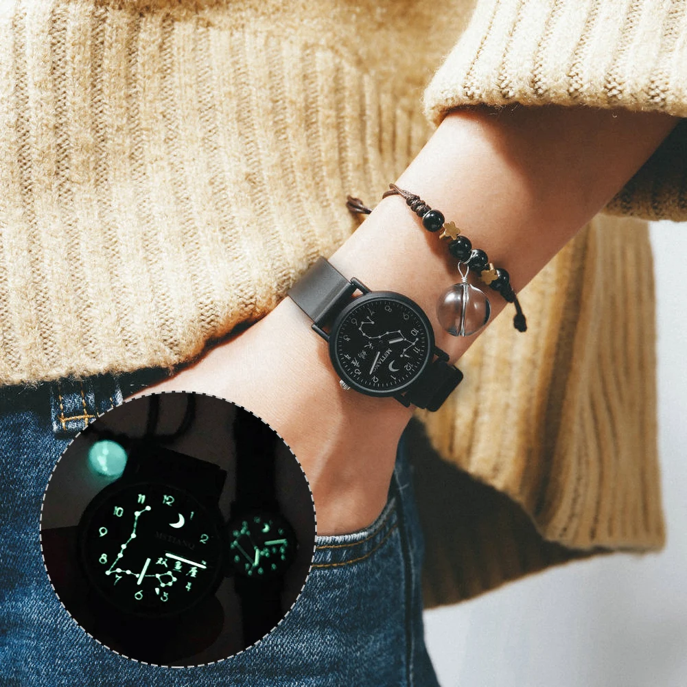 Montre-Bracelet 12 constellations Quartz pour hommes et femmes, tendance, tendance, tendance, créative, couleur gelée, tendance