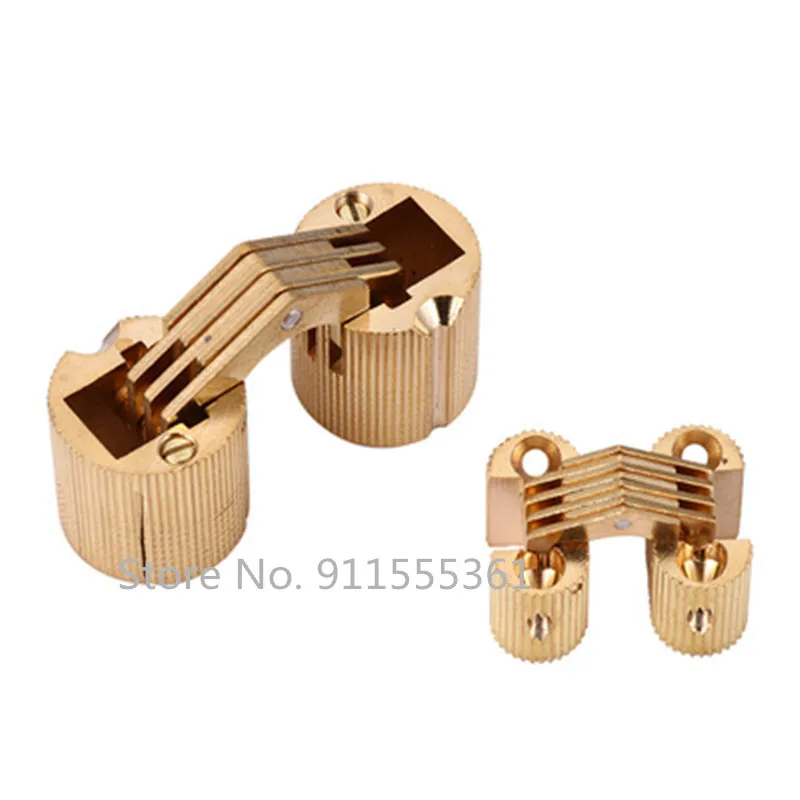 Copper Brass Furniture Hinges 8-18mm Cylindrical Hidden Cabinet Concealed Invisible Door Hinges For Hardware Gift Box