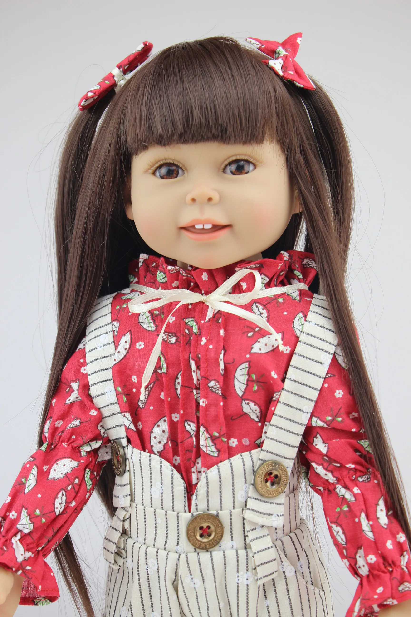 

18 inch 45cm full vinyl American baby doll realistic girl bebe reborn toddler bonecas children gift dress up toys