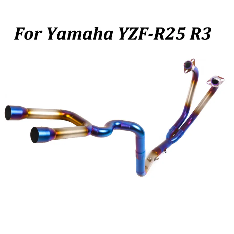 Slip on For Yamaha YZF-R25 R3 Full System Double Row Motorcycle Exhaust Muffler Modified with Front Link Pipe