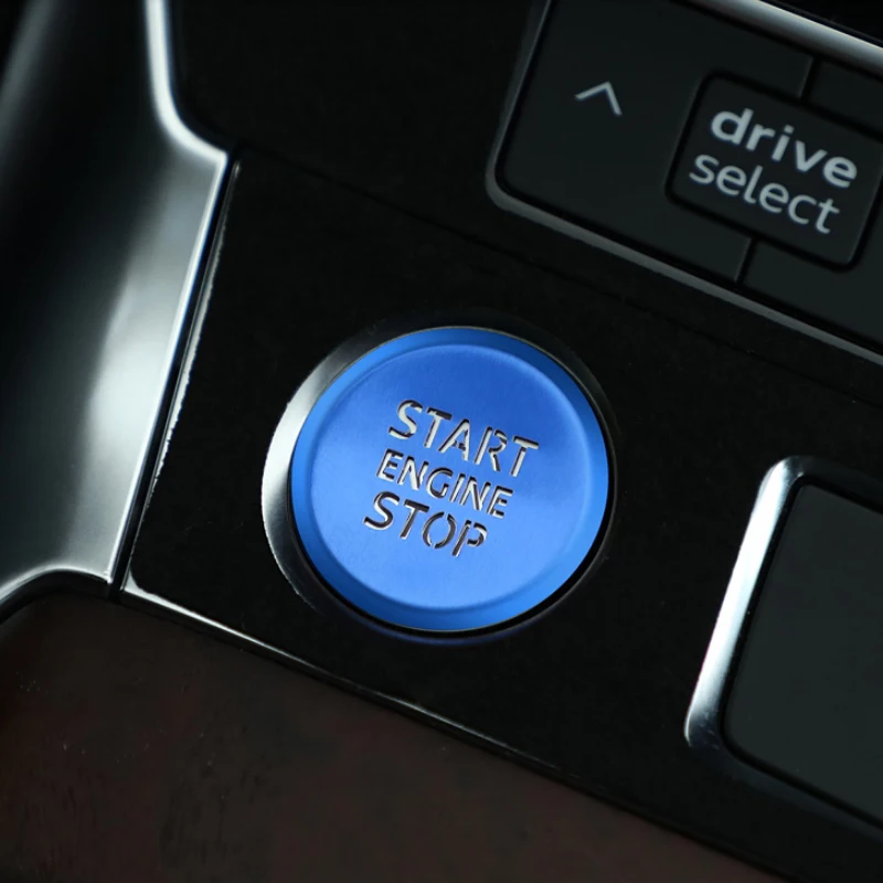 4PCS Car Styling Stop START Engine Button Cover For Audi A6 C8 4K 2019-Present Electronic Handbrake Sequin Auto Accessories