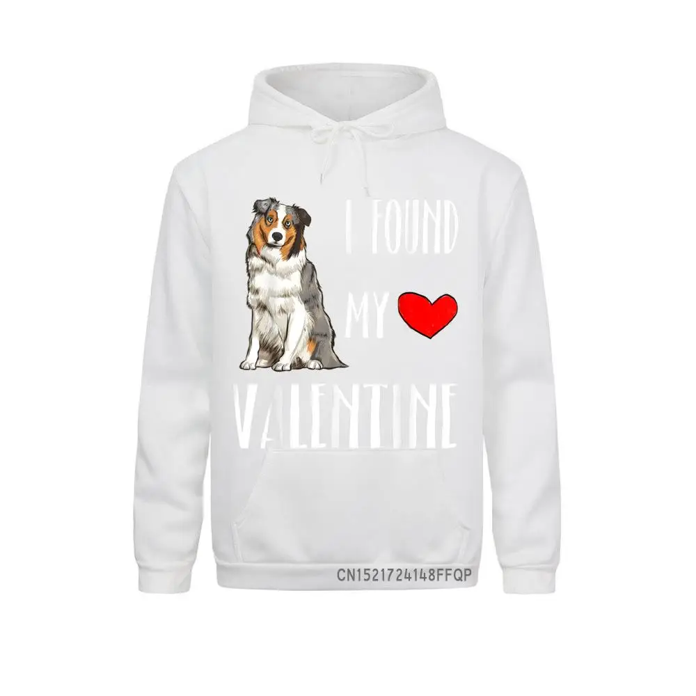 I Found My Valentine Day Australian Shepherd Dog Lover Gift Pullover Hoodies On Sale Printed Long Sleeve Women's Sweatshirts