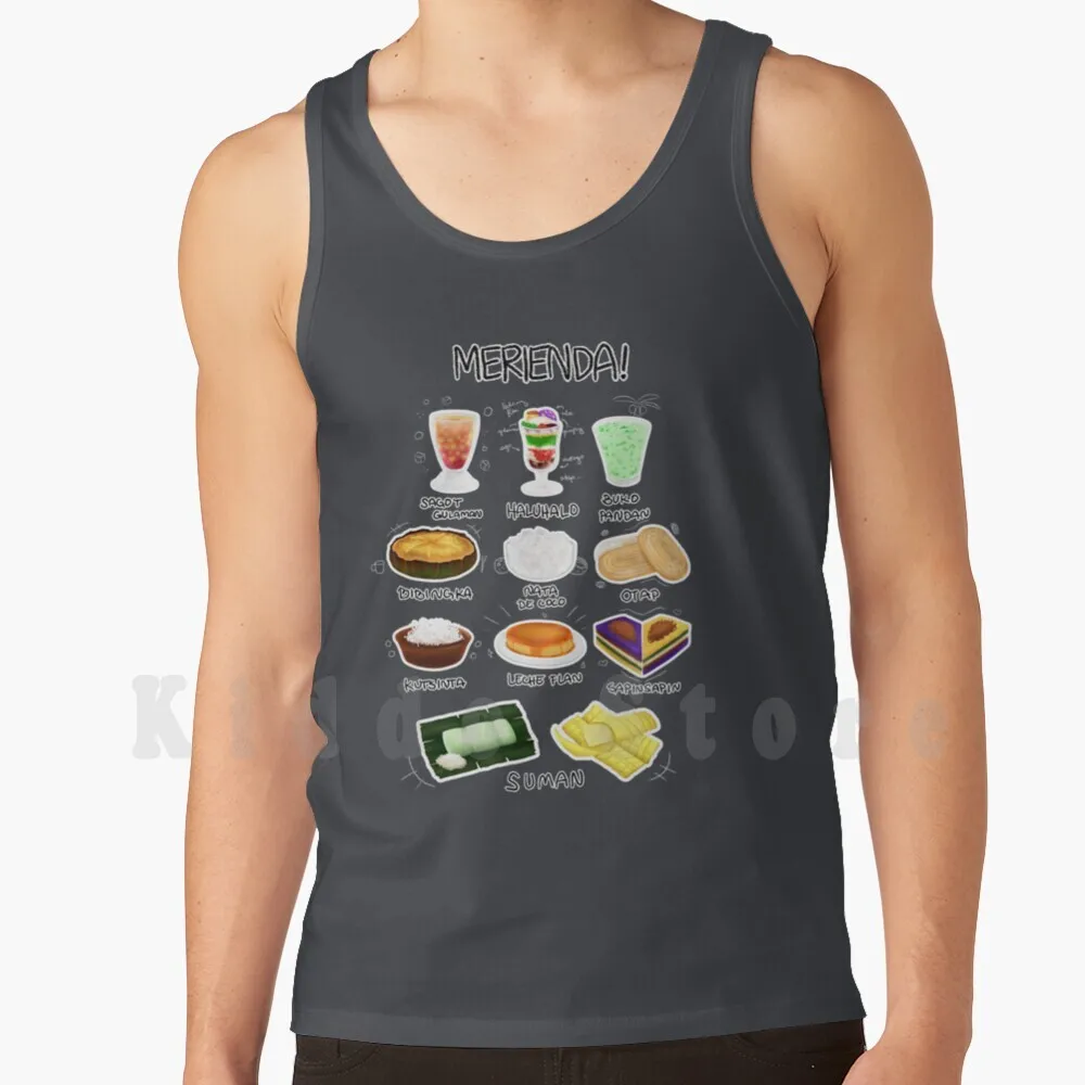 Panlasang Pinoy-Merienda camisetas sin mangas chaleco 100% algodón Filipinas Merienda Sagot Gulaman Buko Pandan Bibingka Nata De Coco