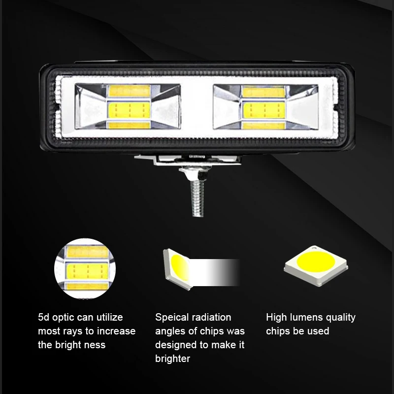 

1/2pcs LED Headlights 12-24V For Auto Motorcycle Truck Boat Tractor Trailer Offroad Working Light 18W LED Work Light Spotlight