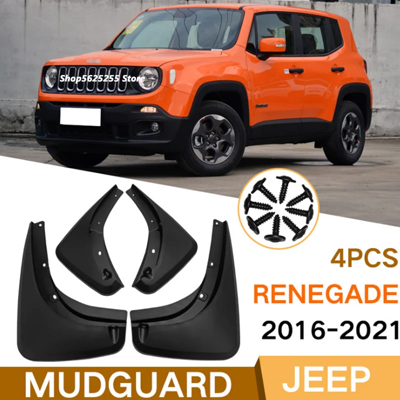 

Car Mudflaps for Jeep Renegade 2021 2020 2019 2018 2016 Accessories Splash Guards Mud Flaps Front Rear Mudguards Fender