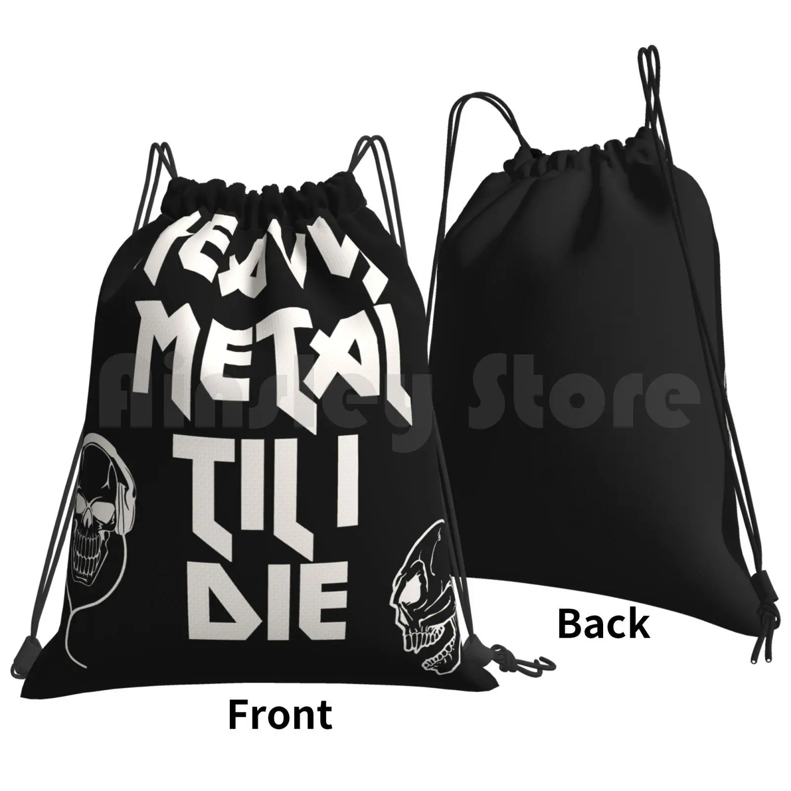 Heavy Metal Til I Die Backpack Drawstring Bag Riding Climbing Gym Bag Heavy Metal Metal Hardrock Blackmetal Numetal