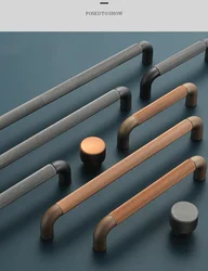 320mm Aluminum Alloy Knurled Textured Brown Handles European Wardrobe Cupboard Pulls Cabinet Drawer Handle Hardware Door Knobs