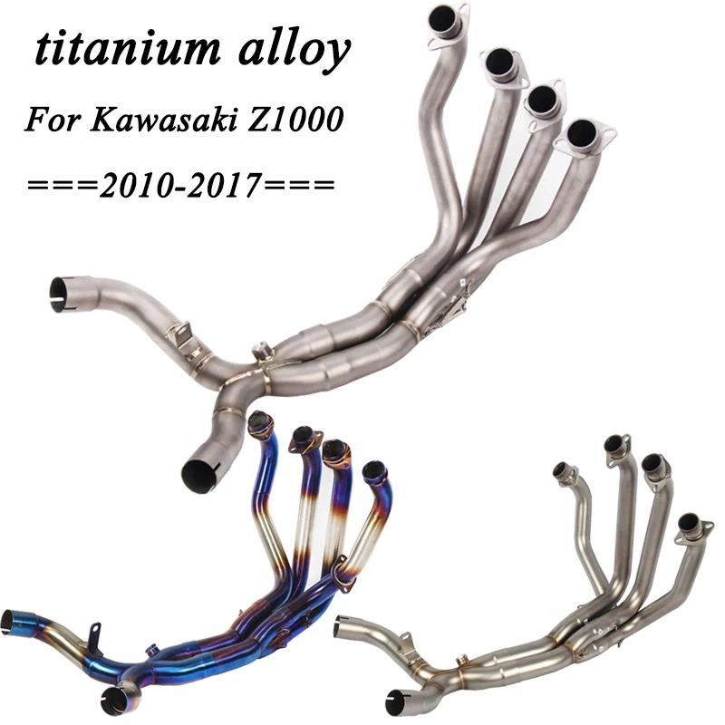 Motorcycle Exhaust Muffler Pipe Modified Titanium Alloy Stainless Steel Front Pipe Tube Full System For Kawasaki Z1000 2010-2017