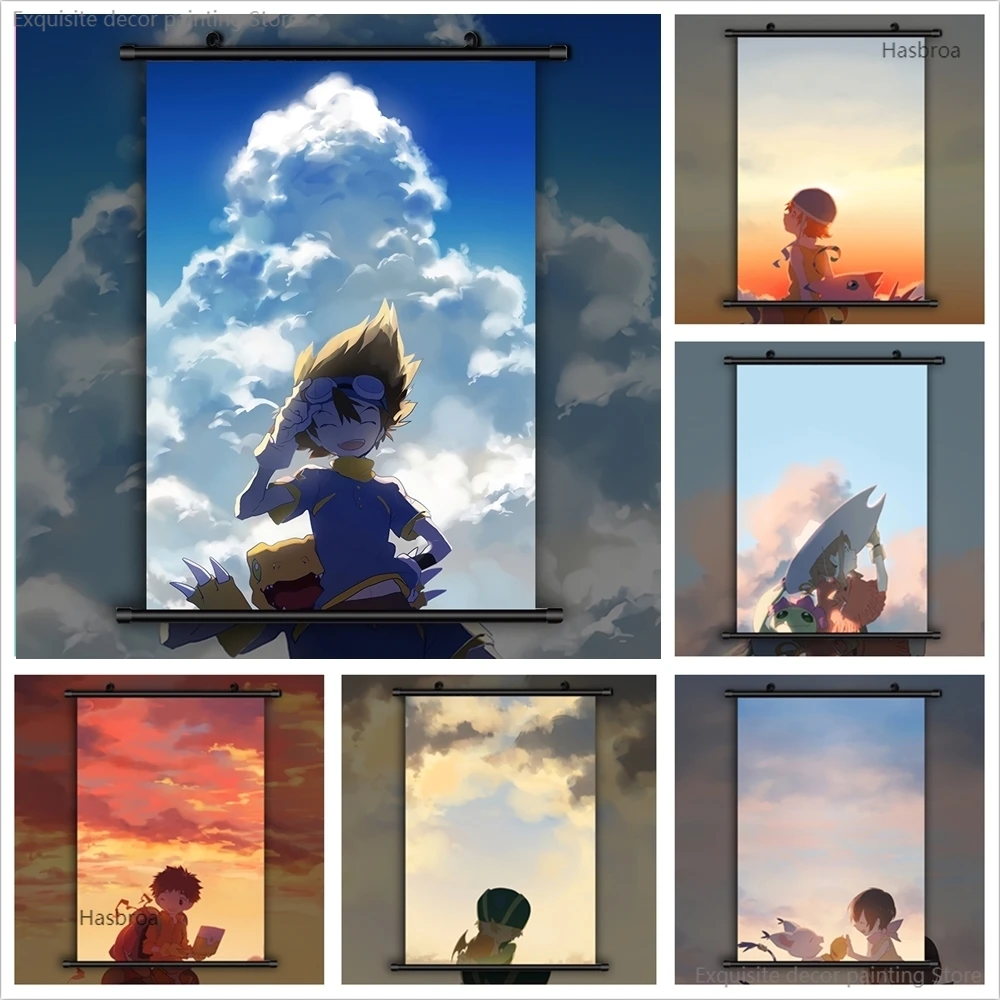 

Digimon Adventure Anime Posters Print Wall Art Wall Decor Picture Canvas Painting Living Room Decor for Home Decoration No Frame