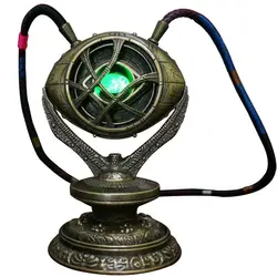 1:1 Metal Eye of Agamotto Pendant Avenger Infinity War Doctor Strange Necklace With Base LED Light Cosplay Props Women Men Gifts
