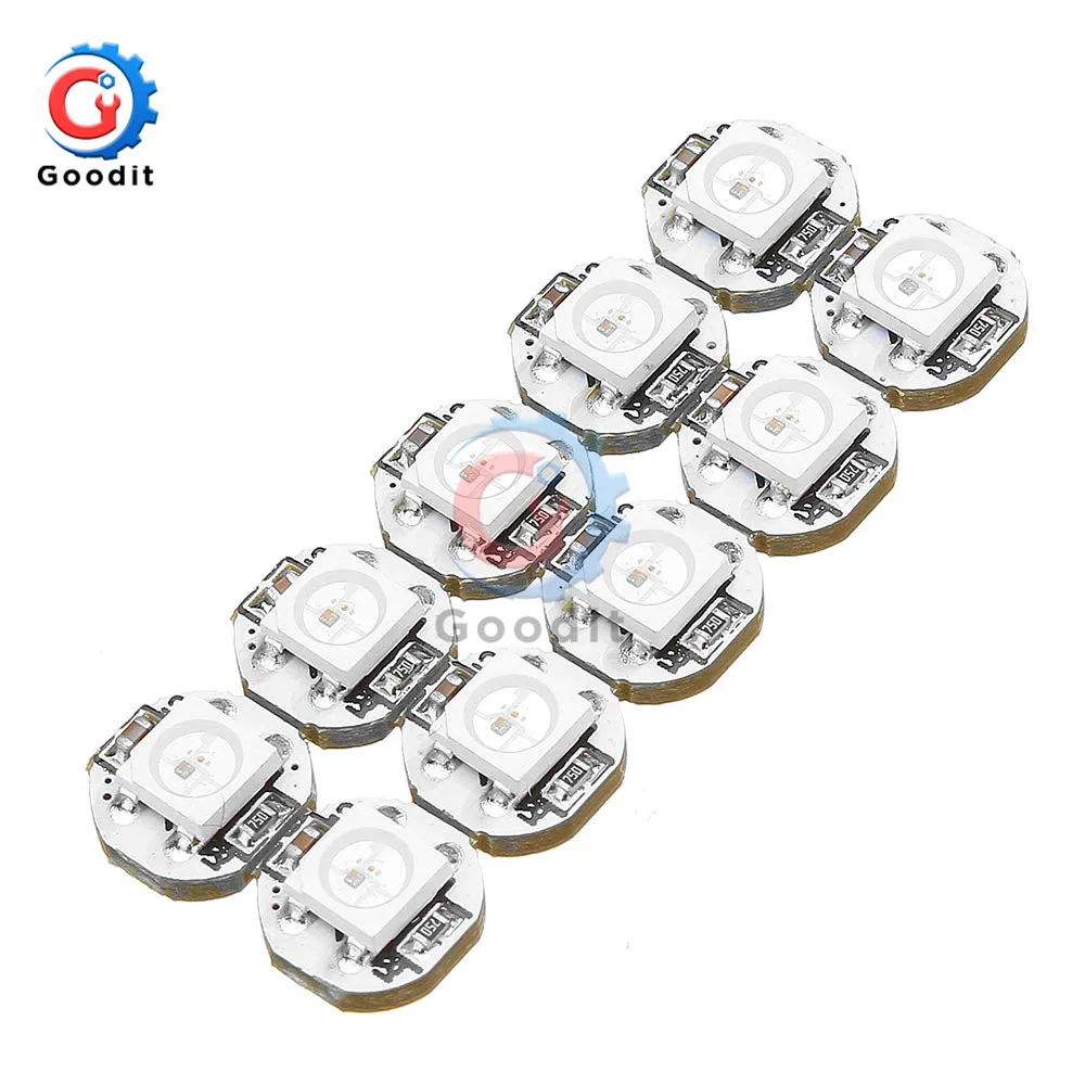 10PCS/Lot DC 5V 3MM X 10MM WS2812B SMD RGB LED Mini PCB Board 5050 Chip Built-in IC-WS2812 Top Quality Full Color Soft Lights