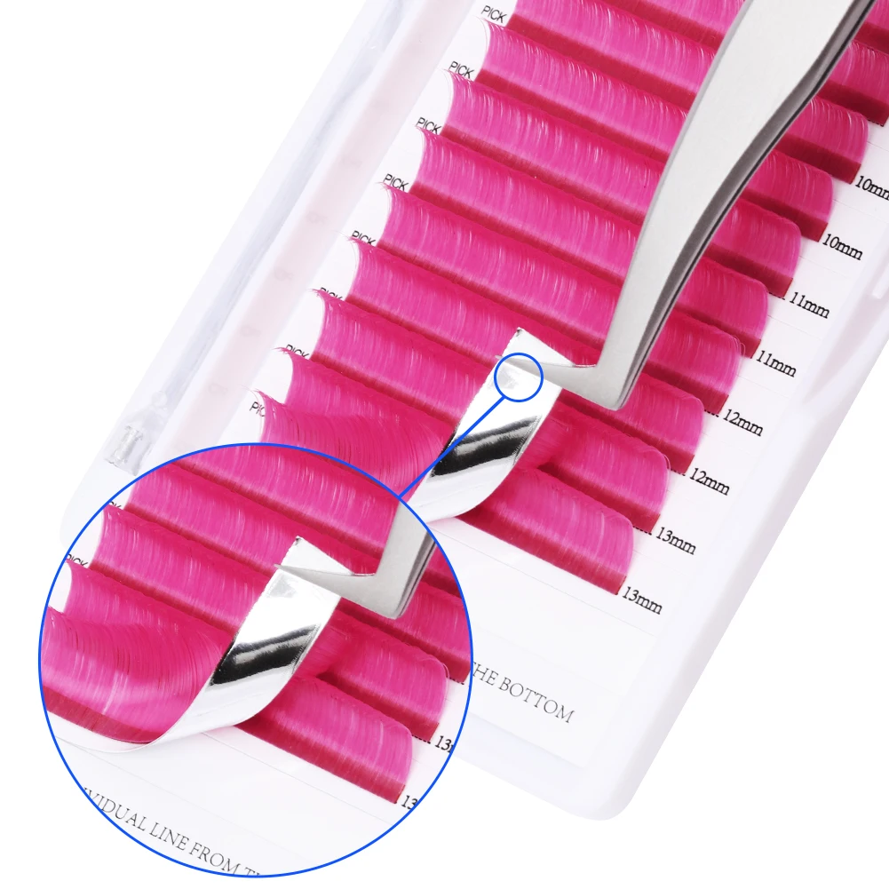 Colored Lashes Extension Pink Easy Fan Russian Volume Fan False Eyelash Faux Mink Blooming Lashes Makeup Supplies