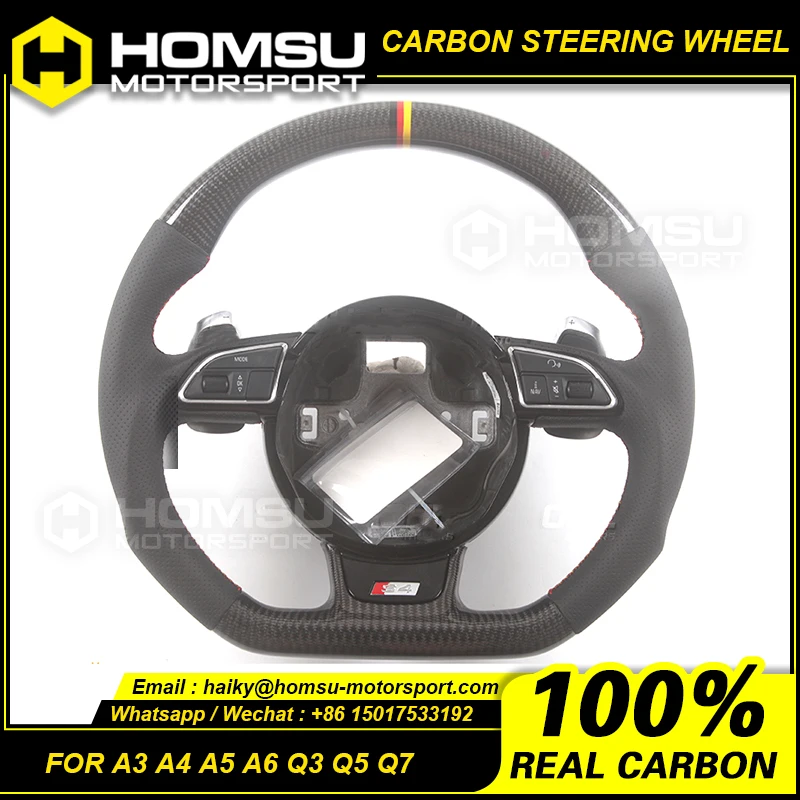 

Real Carbon Fiber Steering Wheel Compatible with 2018 audi r6 Carbon Fiber Steering Wheel