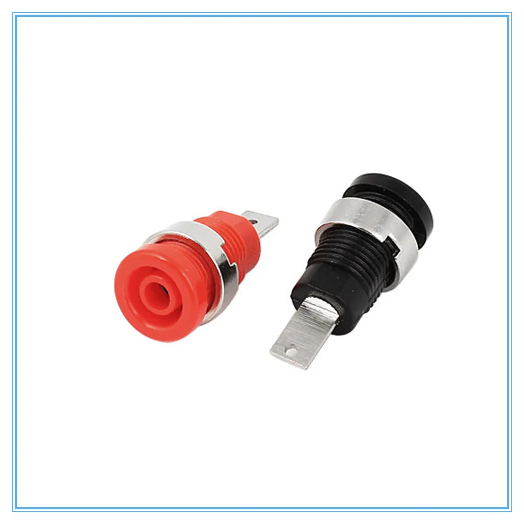 

2pcs Binding Post Banana Jack Socket Plug Red Black for 4mm Safety protection Connector