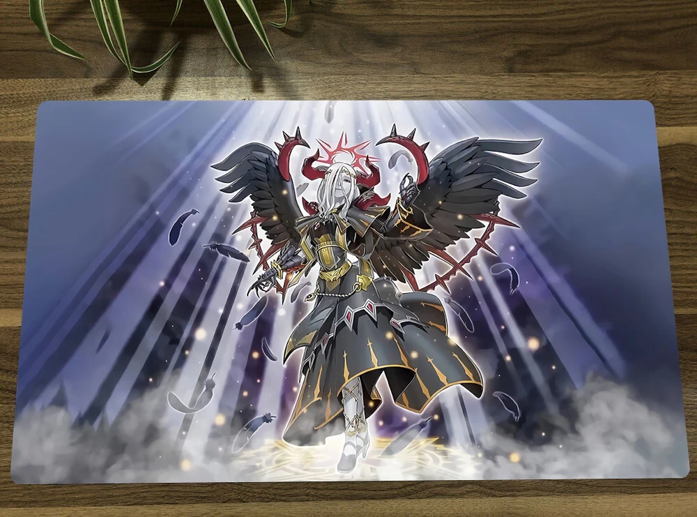 YuGiOh Condemned Darklord TCG Mat Anime Trading Card Game Mat CCG Play mat tappetino per Mouse antiscivolo tappetino per scrivania 60x35cm borsa gratuita