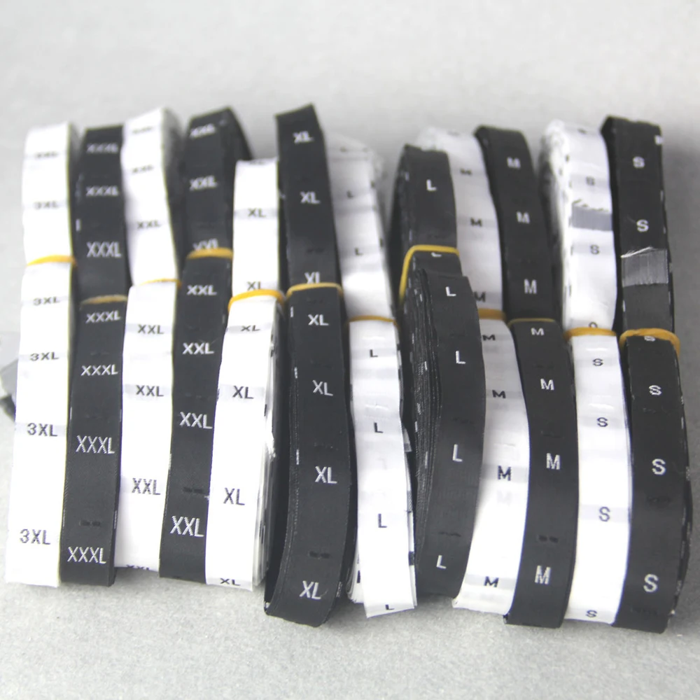 500Pcs/Lot Stock Size Number Xs S M L Xl Clothing Labels For Child Clothes Age Tags Height Size Woven Labels For Garment Size - view 3